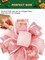 Christmas Tree Topper Bows, Handmade Bowknot with Christmas Tree and Reindeer, 21.3x11.1 Inches Large Size Xmas Decoration for Wedding Birthday New Year Party (Pink)